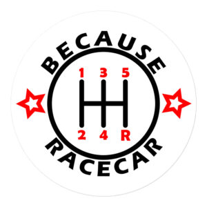 Because Racecar Sticker